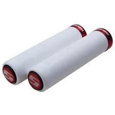 SRAM Locking Grips Foam 129mm White With Single Red Clamp And End Plugs