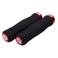 SRAM Locking Grips Contour Foam 129mm Black With Single Red Clamp And End Plugs