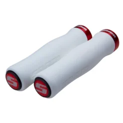 SRAM Locking Grips Contour Foam 129mm White With Single Red Clamp And End Plugs