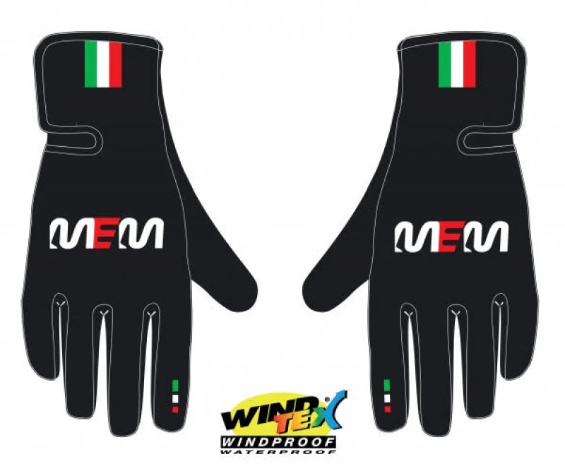 MEM Windtex Lange Hansker - Svart M/logo - S 1 MEM Windtex Lange Hansker - Svart M/logo - S