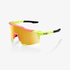 100 % Speedcraft Matte Washed Out Neon Yellow/Pink - Flash Mirror Lens. Clear Lens Included